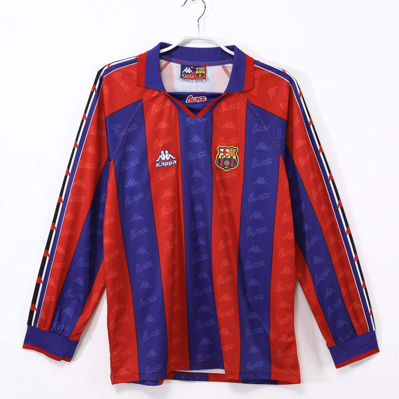Camisa Barcelona Retrô 1995/97 Manga Longa masculino
