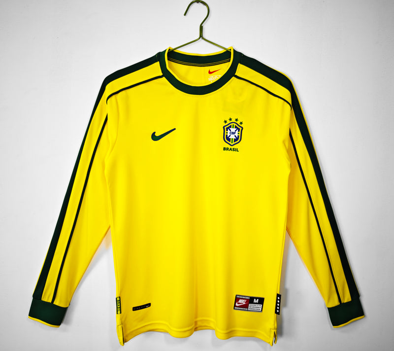 Camisa Brasil Retrô 1998 - Manga Longa - Amarela