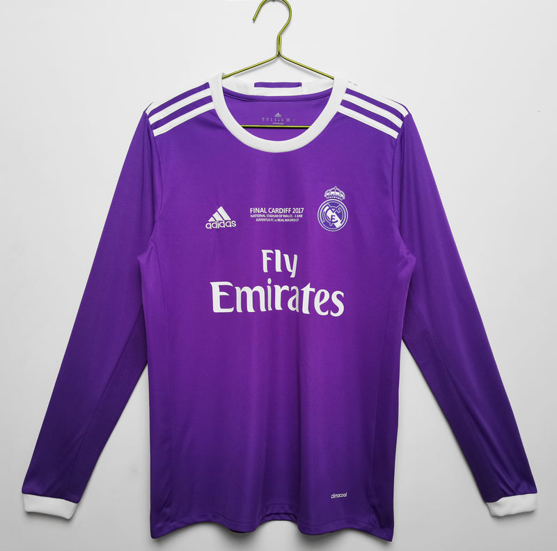 Camisa Real Madrid Retrô 2016/17 - Manga Longa - Roxa